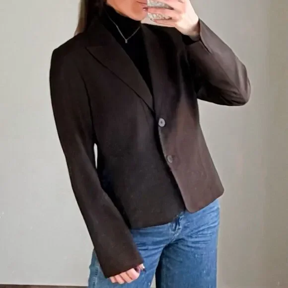 (Sold) Lafayette 148 Wool Button Down Blazer Size 6 - Picture 2 of 8